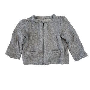 Baby Gap Gray Terry Baby Girls Jacket Size 6-12 Months